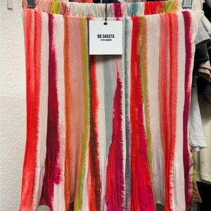 BB Dakota Pink and Red Mini A-Line Skirt